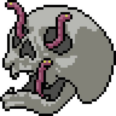 vektör piksel sanat kafatası izole çizgi film