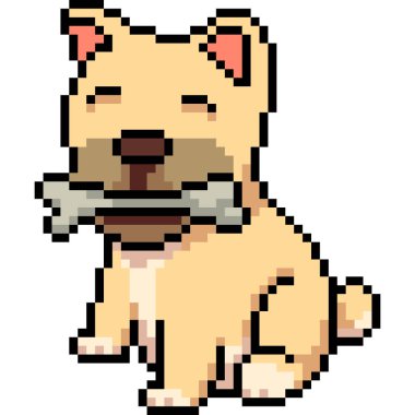 Vektör piksel sanat köpeği izole edilmiş çizgi film