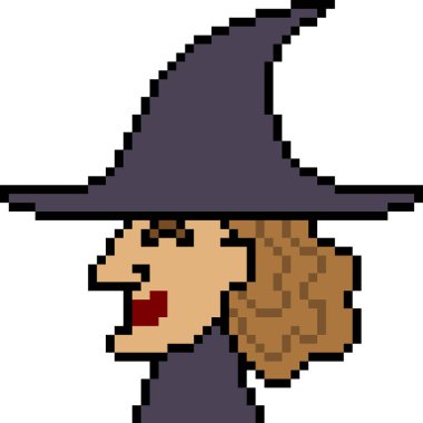 vektör piksel sanat cadı kafası izole