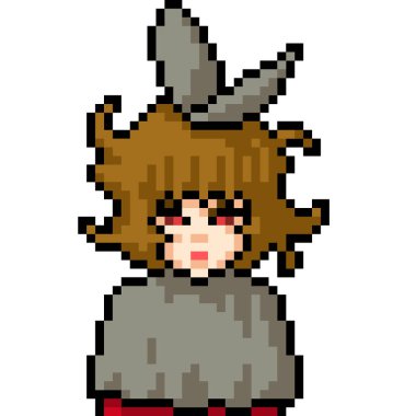 vektör piksel sanat anime kız izole çizgi film