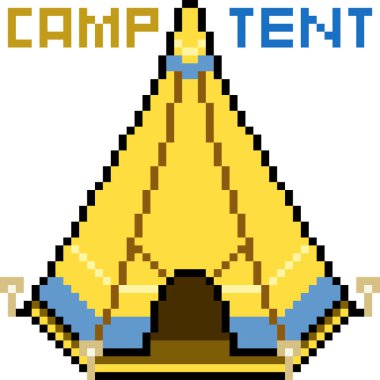 vektör pikseli kamp çadırı izole edildi