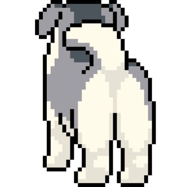 Vektör piksel resim yavrusu izole edilmiş çizgi film