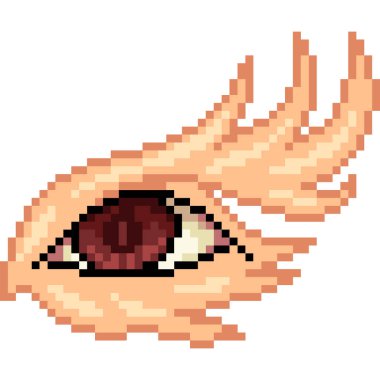 vektör piksel sanatı sıcak göz izole çizgi film