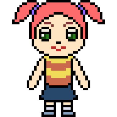 vektör piksel sanatı çocuğu izole edildi