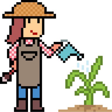 vektör piksel sanat bahçıvanı izole edildi