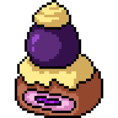 vektör pikseli sanat yaban mersinli kek tatlı aperatif izole araba