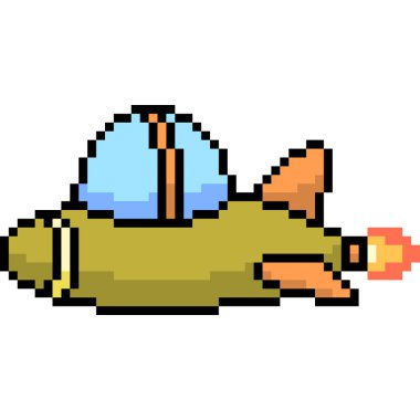 vektör pikseli oyuncak uçak izole edildi