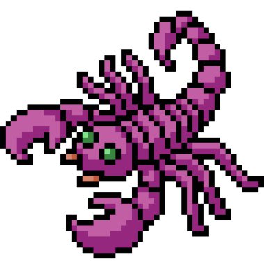 vektör piksel sanat akrebi izole edilmiş karikatür