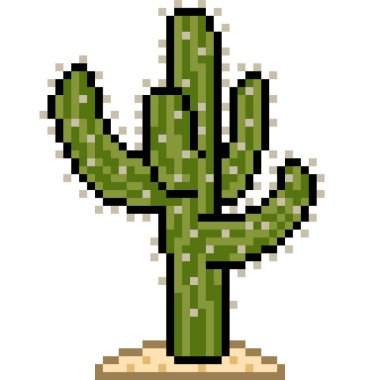 vektör piksel sanat kaktüsü izole edildi