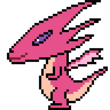 vektör pikseli canavar ejderha izole edildi