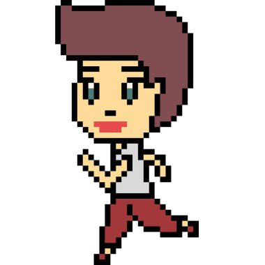 vektör pikseli çocuk çalıştırın