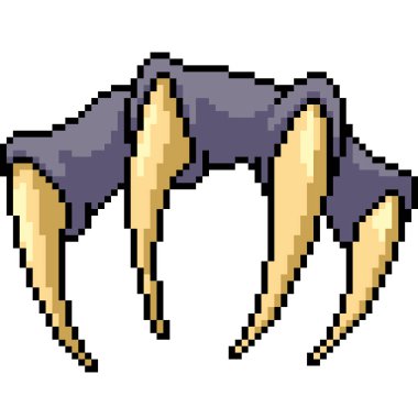 vektör piksel sanatı izole edilmiş hayvan pençesi