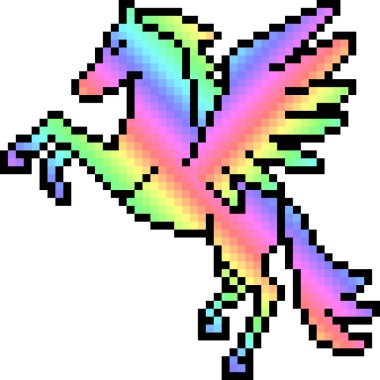 vektör piksel sanat pegasusu izole edildi