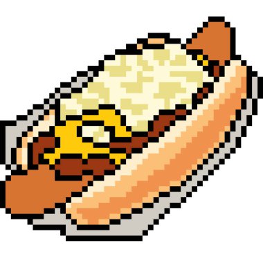 vektör piksel sanat yemeği sosisli sandviç izole