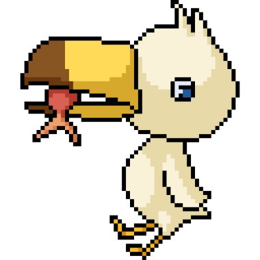 vektör piksel sanatı izole edilmiş balıkçıl bebek