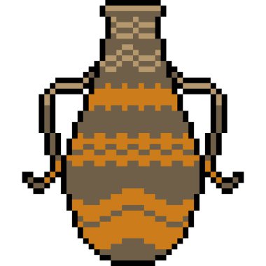 vektör piksel sanat kavanozu antika izole çizgi film