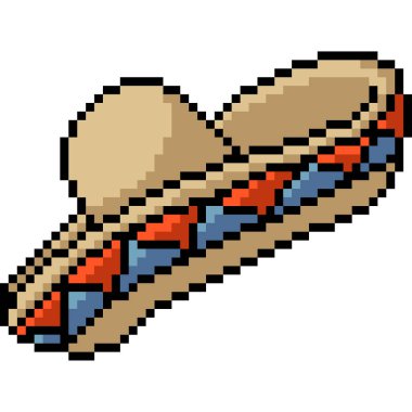 vektör piksel sanat weatern şapka izole çizgi film