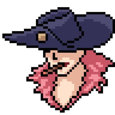 Vektör piksel sanat kovboyu izole edilmiş çizgi film