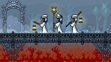 vektör pikseli sanat sahnesi cehennem köprüsü