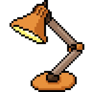 vektör piksel resim masa lambası izole edilmiş çizgi film