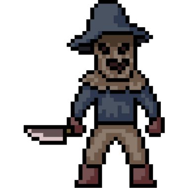 Vektör piksel sanat katili maskesi de izole edilmiş.