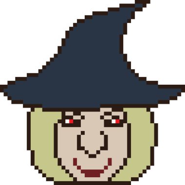 vektör piksel sanat cadı kafası izole