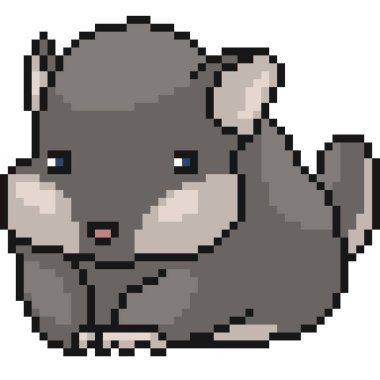 vektör piksel sanatı çinçilya karikatürü izole