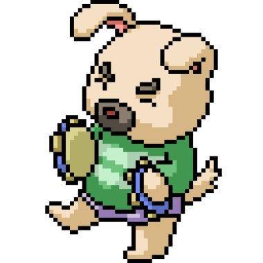 Vektör piksel sanatı izole tef köpeği