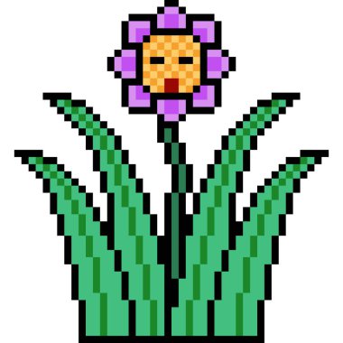 vektör piksel sanatı çiçeği izole edildi