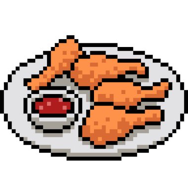 Vektör piksel sanat tavuk hamuru izole edilmiş çizgi film