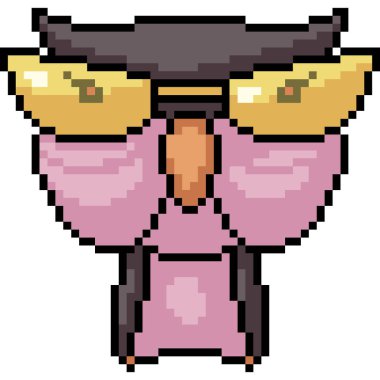 vektör piksel sanatı yaşlı baykuş izole çizgi film