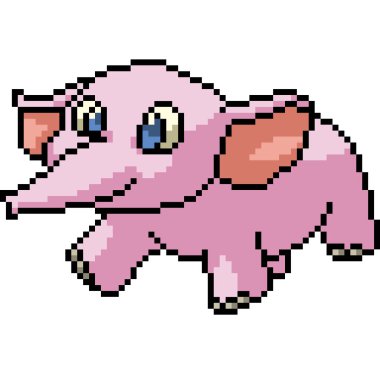 Vektör piksel sanatı izole edilmiş bebek fil