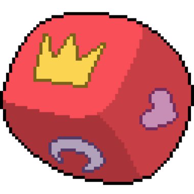 vektör piksel sanat oyuncağı zar izole çizgi film