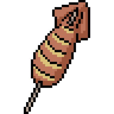 vektör piksel sanat kalamar çubuğu izole çizgi film