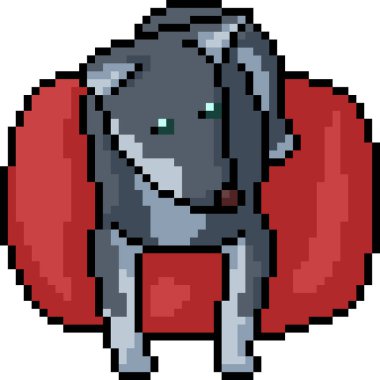 Vektör piksel sanat köpeği evcil hayvan karikatürü