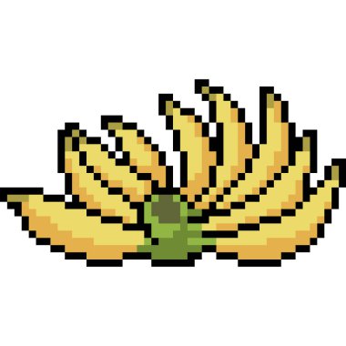 vektör pikseli sanat muz izole çizgi filmi