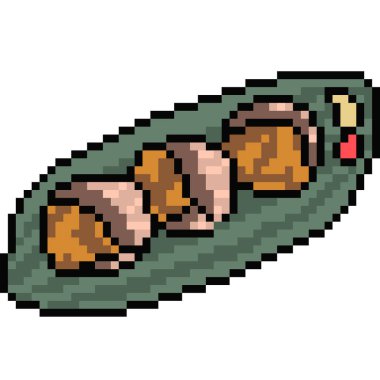 vektör piksel sanat yemeği Asyalı atıştırmalığı izole edildi