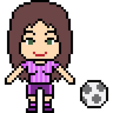 Vektör piksel resim kızı izole edildi