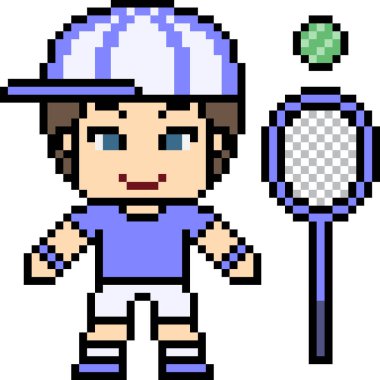 vektör pikselli tenisçi izole edildi