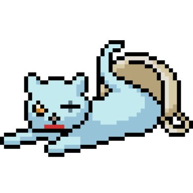 kupa izole çizgi filmdeki vektör pikseli evcil hayvan