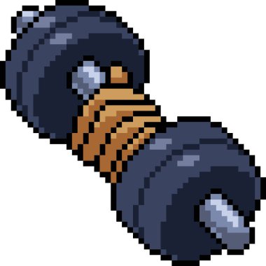 vektör piksel sanatı dambıl ağırlığı izole edilmiş çizgi film