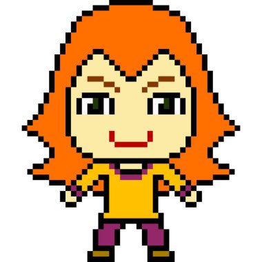 vektör piksel kızı izole edildi