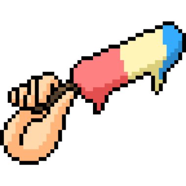 vektör pikselli dondurma izole edilmiş karikatür.