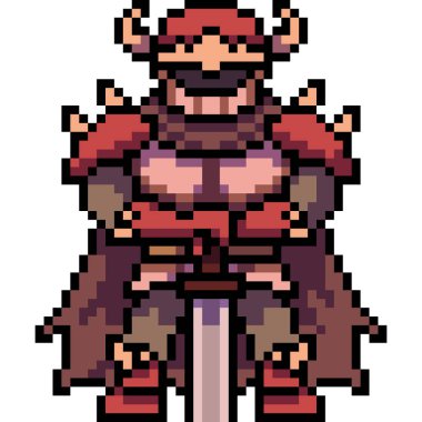 Vektör piksel sanat şövalyesi zırhı izole edildi