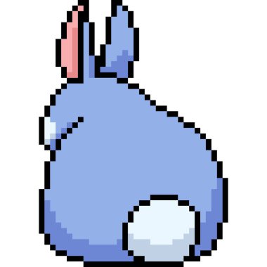 Vektör piksel sanat tavşanı izole edilmiş çizgi film