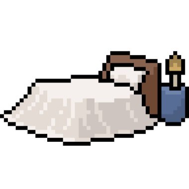 vektör piksel sanat yatağı izole çizgi film