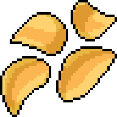 vektör piksel sanat patates cipsi karikatürü izole edildi