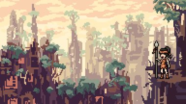 vektör pikseli sanat sahnesi antik şehir