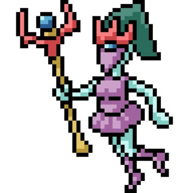 vektör piksel sanat oyunu karakteri izole edilmiş çizgi film karakteri