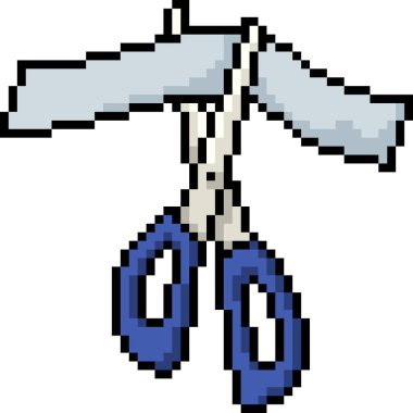 vektör pikseli makas izole edilmiş çizgi filmi kes